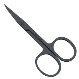 Men's and women's general purpose stainless steel black round head safety nose hair scissors/eyebrow trimmer