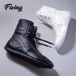 Shoes Fiving Boxing Shoes Men's Wrestling Training Shoes Fighting Sanda Strength Gym Short Tube High Top Shoes