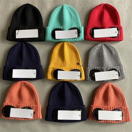 2024 042 Ccp two lens logo campany men caps cotton knitted warm beanies outdoor trackcaps casual Winter windproof hats lens removeable