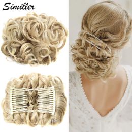 Chignon Chignon Similler Synthetic Short Messy Curly Dish Hair Bun Easy Stretch Hair Combs Clip in Scrunchie Chignon Tray Hairpieces