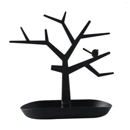 Decorative Plates Durable Household Necklace Bird Tree Earring Shelves Display Organizer Jewellery Stand Bracelet Plastic Women Ring Tray