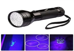 395nM 51 LED UV Ultraviolet flashlights Blacklight Torch light Lighting Lamp Aluminum Shell287V8804303