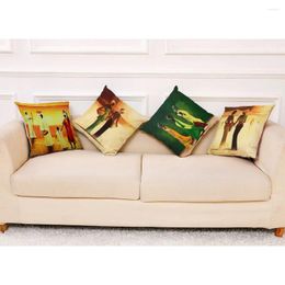 Pillow African Tribal Women Oil Painting Pillowcase 45 45cm Soft Plush Cover Home Decoration Sofa Car Case Customizable