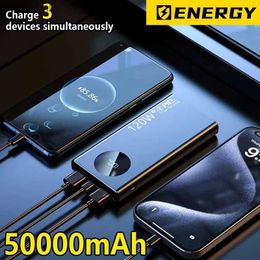 Cell Phone Power Banks 50000mAh 120W power pack for fast charging thin and lightweight phone accessories external battery free shippingC24320