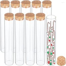 Bottles 15 Pieces Glass Test Tube With Cork Stopper Clear Flat Mini Jars For Lab Party Favors Candy Spices Beads