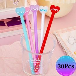 30Pcs/Lot Love Valentine's Day Gel Pen Aesthetic Stationery Funny Pens For Writing Cute Wholesale Set