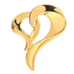 Brooches Wuli&baby Designer Heart For Women Unisex Stainless Steel 2-color Love Party Office Brooch Pins Gifts