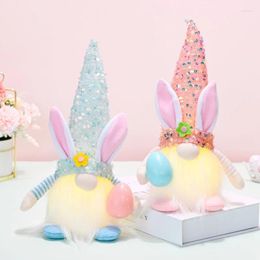 Decorative Figurines E5 LED Glowing Easter Ornaments Faceless Gnome Doll Decoration Home Ornament Kids Gift 2024 Party Supplies