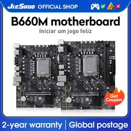 JIESHUO B660M Motherboard LGA1700 DDR4 128GB SATA3 M.2 M-ATX Supports Intel 12th 13th CPU12100 12400 12700 13600K/F Bestseller