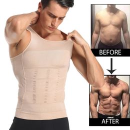 Be-In-Shape Men Slimming Body Shaper Waist Trainer Vest Tummy Control Posture Shirt Back Correction Abdomen Tank Top Shaperwear 240306