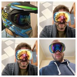 Goggles Ski Snowboard Goggles. UV400 Spherical Mask Glasses Skiing Men Women Big Vision Profession Snow Ski Eyewear Sci Googles