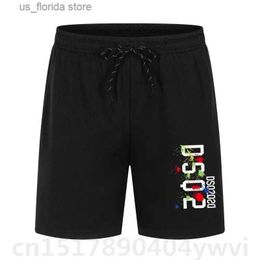 Men's Shorts Mens summer fashionable casual shorts brand printed capris quick drying and breathable drawstring elastic waist design Y240320