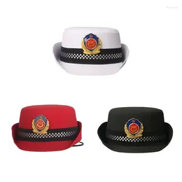 Berets Airline Stewardess Hat For Uniform Women RolePlay Security Personnel With Badges Stage Performances Costume