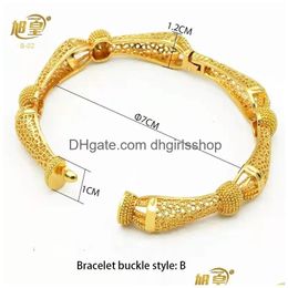 Bangle Xuhuang African Gold Color Bangles For Women Indian Middle Eastern Nigerian Luxury Plated Jewellery Brazilian 230710 Drop Deliv Dhlip