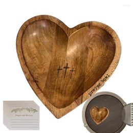 Bowls Wood Prayer Bowl Heart Shaped Decor Rustic Centrepiece For Bedroom Dressers Bedside Tables Nightstands And Mantels