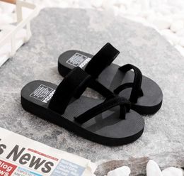 Slippers Summer Women Outdoor Light Weight Cool Shoes Ladies Flat Flip-flop Black Non-slip Basic Home Sandals zapatos de mujerK56P H240325