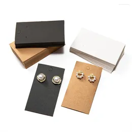 Jewelry Pouches 50pcs Earrings Display Cards Holder Cardboard Blank Kraft Paper For DIY Ear Studs Packaging Supplies Small Businesses