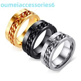 Original Designer Fashion Trend Band Rings Opening Beer Bottle Cap Titanium Roman Digital Chain Mens Stainless Steel Ring R-371