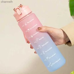 Water Bottles 750ML Portable Water Bottle Motivational Sports Water bottle with Time Marker Leak-proof Cup for Outdoor Sport Fitness BPA Free yq240320