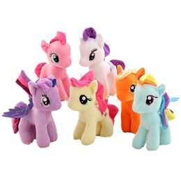 Gökkuşağı Pony Unicorn Kürk Oyuncak Bebek Atma Yastığı Bebek Atma Şirin Hediye Çocuklar İçin Hediye