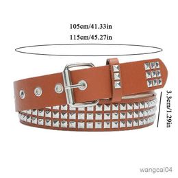 Belts Goth Punk Style Belts For Women Vintage Rivet PU Leather Waist strap For Jeans Belts Pin Buckle Y2K Girls Fashion Belt Waistband