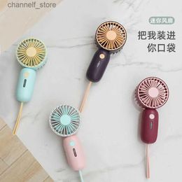 Electric Fans USB charging handheld mini fan portable silent portable pocket outdoor manual electric fanY240320