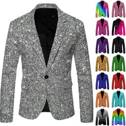 Men Blazer Design Printed Sequin Suit Jacket Dj Club Stage Singer Clothes Nightclub Blazer Wedding Party Suit Jacket 240309