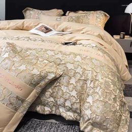 Bedding Sets Set Luxury 1200TC Egyptian Cotton Gold Royal Embroidery Duvet Cover Bed Sheets And Pillowcases Home Textiles