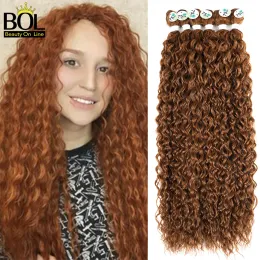 Weave Weave BOL Long Jerry Curly Hair 3PCS/ Pack100g Synthetic Orange Curls Hair for Women Water Weaving Kinky Curly