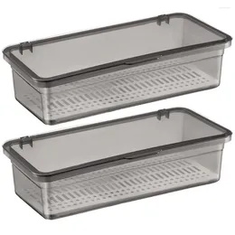 Kitchen Storage 2 Pcs Cutlery Box Organiser Baby Silverware Utensil Holder Household Plastic Container See-through