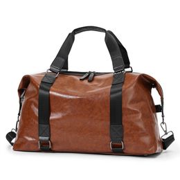 Women Men Luxury Retro Leather Travel Bag First Layer Large-capacity Travel Bag Business Trip Handbag Shoulder Messenger Bag For Girls Boys Backpacks