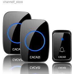 Doorbells CACAZI A06 DC battery powered wireless waterproof doorbell 300M remote control 36 chip cordless home cordless telephone bellY240320