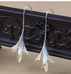 Dangle Earrings Silver Plated Lady Flower Tassel Long Pendant Design Lovely Girl Christmas Gift Statement Jewelry