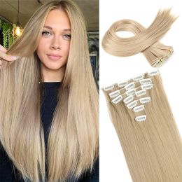 Piece Piece Long Straight Hairstyle 16 Clips 7Pcs/Set Hair Natural Synthetic Blonde Black Hairpieces Heat Resistant For Women