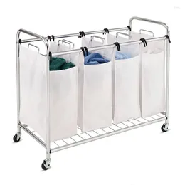 Laundry Bags Efficient Sorting And Storage Chrome Quad Sorter Basket