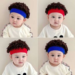 Baby Ins Autumn/winter Korean Explosive Woollen Bubble Face Head Cute Warm Wig Hat for Boys and Girls