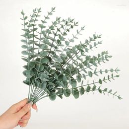 Decorative Flowers 10/20PCS Artificial Eucalyptus Stems Leaves Green Branches Fake Plants For Wedding Centerpieces Christmas Home Decor