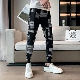 Men's Pants Pantalones Hombre Spring Summer Cargo For Men Korean Luxury Clothing All Match Slim Fit Casual Trousers Black 36