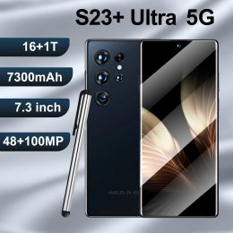 Original S23 Ultra 6.8inch 16GB+1TB Smartphone Snapdragon 888 Face Unlock 7300mah 48+100MP 5G Android with NFC Mobile Phone