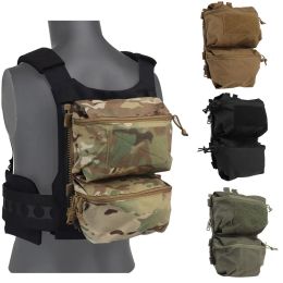 Bags Military Zipon V5 PC Back Panel Double Bag Water Hydration Carrier Pack Backpack Attach To Plate Carrier Vest Accessories Bag