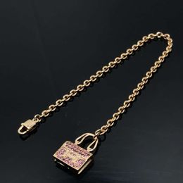 Luxury Jewelry Hemes Bracelet Bag Bracelet Pendant Inlaid with Pink Diamond Plated 18k Rose Gold Kelly Bag Bracelet