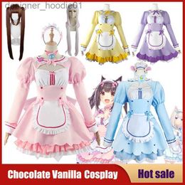 cosplay Anime Costumes Role playing Come on chocolate vanilla cute maid dress carnival party cat girl paradise pink blue Lolita skiingC24320