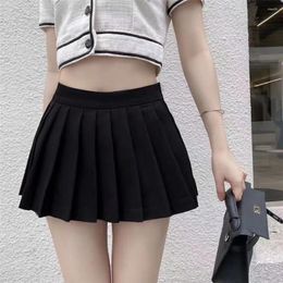 Skirts Pleated Mini Skirt Dating Going Out Pink Polyester S-XL Skin Color White Black Light Gray Spring And Summer