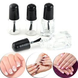 Bottles 50pcs 3ml Empty Glass Nail Polish Bottle With Brush Travel Portable Transparent Nail Gel Refillable Bottles Cosmetic Container