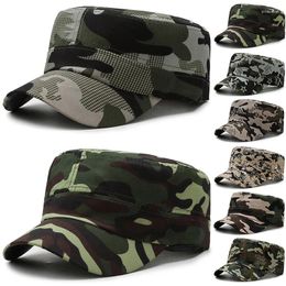 Berets Camouflage Flat Cap Military Hat Adjustable Classic Fashion Soldier Sunshade Army Hats Summer Hunting Hiking Outdoor Sun Caps