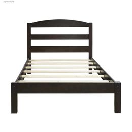 Other Bedding Supplies Leighton Kids Twin Size Bed Wood Platform Bed Frame Espresso Y24032