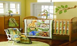 Whole 2016 Boy and girl love Baby bedding set selva Crib bedding set Pure cotton Baby Quilt Bed around Fitted Bedskirt Cot bed9029075