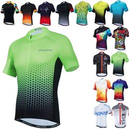 Cycling Jersey Men Bike Top MTB Bicycle Shirt Mountain Road Riding Clothing Short Sleeve Summer Cyclist biking Clothes Green 240318