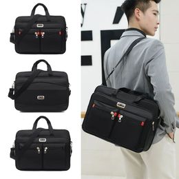 Simple Tote Men Business Briefcase Handbag For 156 inch Laptop Bags Large Capacity Shoulder Travel Notebook Messenger Bag 240308