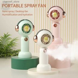 Electric Fans Portable fan with spray painted USB charging camping outdoor turbo desktop small yellow duck handheld fanY240320